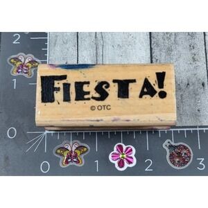 OTC Fiesta Fun Print Food Hispanic Rubber Stamp Wood #R97
